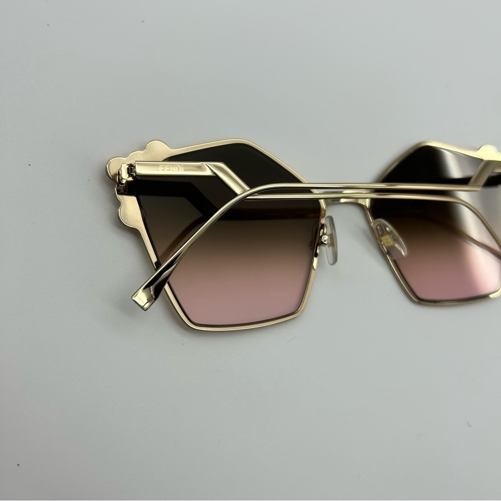 Fendi CAT EYE FF 0261/S gold/brown pink shaded (000/53) Sunglasses New box cloth - Picture 7 of 14